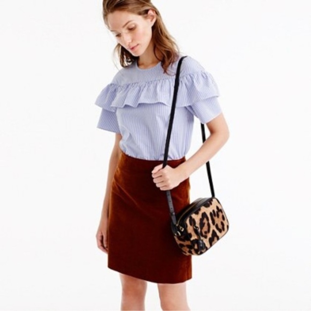 J Crew Corduroy Skirt, Dark Camel, size 10